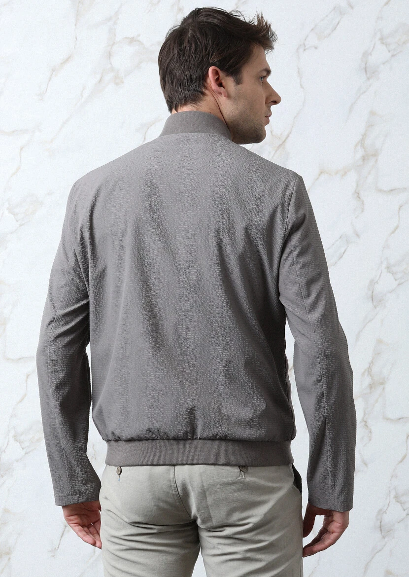 Vizon Regular Fit Dik Yaka Casual Dokuma Mont - 5