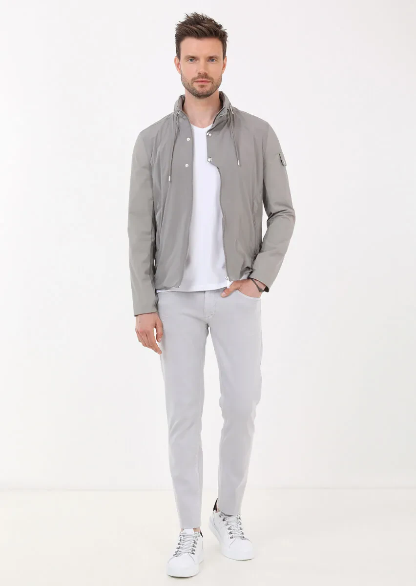 Vizon Regular Fit Dik Yaka Casual Dokuma Mont - 4