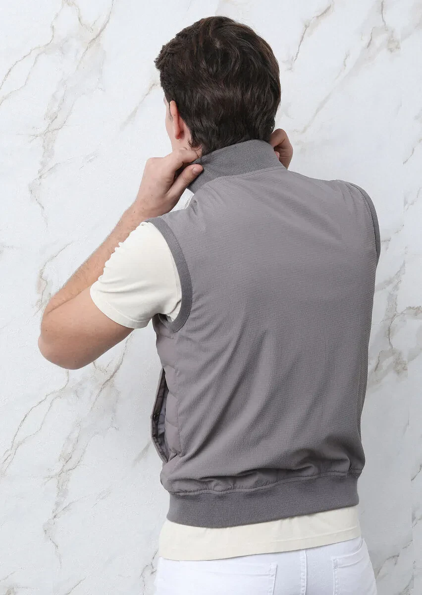 Vizon Regular Fit Dik Yaka Casual Dokuma Spor Yelek - 5