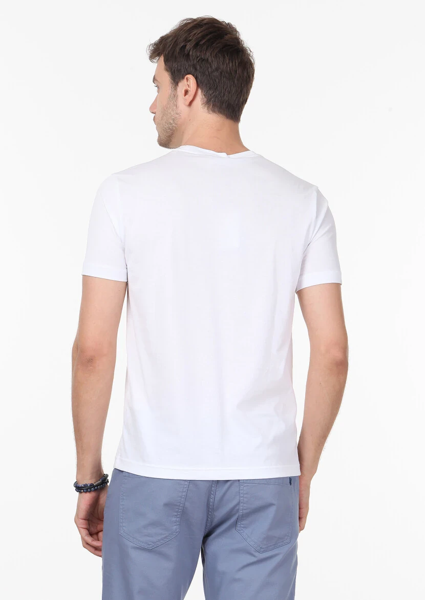 White 100% Cotton T-Shirt - 4