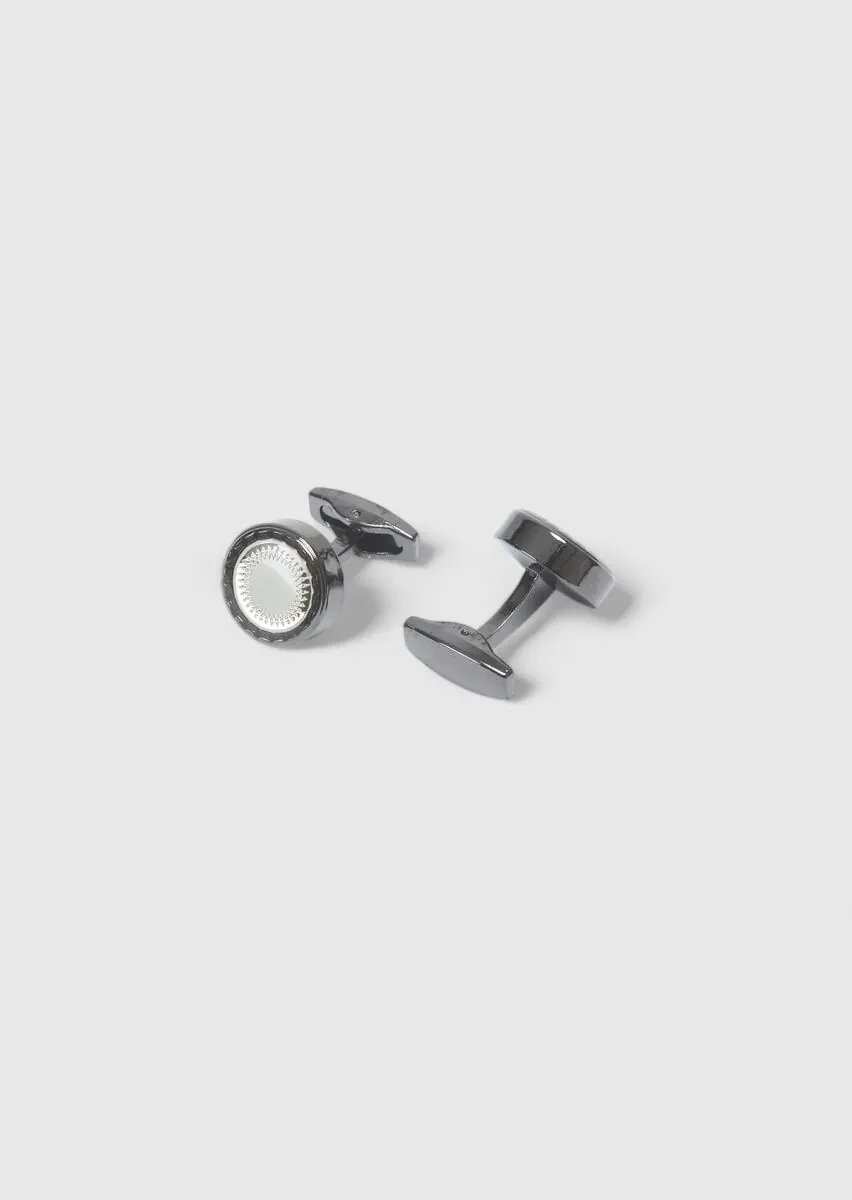 White Brass Cuff Link - 2