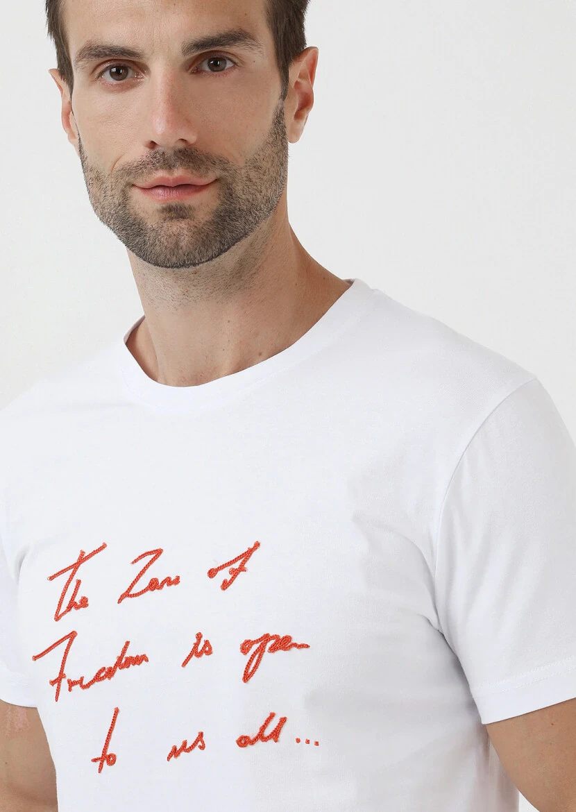 White Crew Neck 100% Cotton T-Shirt 