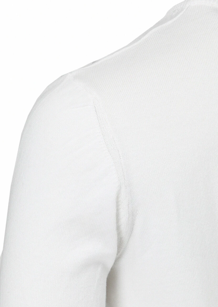 White Knitwear Sweatshirt - 3