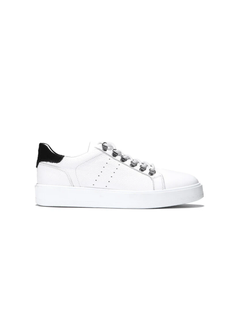 White Leather Sneaker - 1