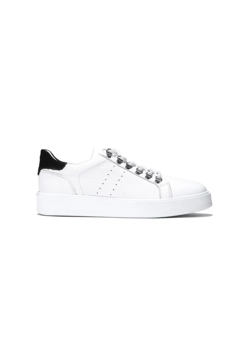 White Leather Sneaker - 1