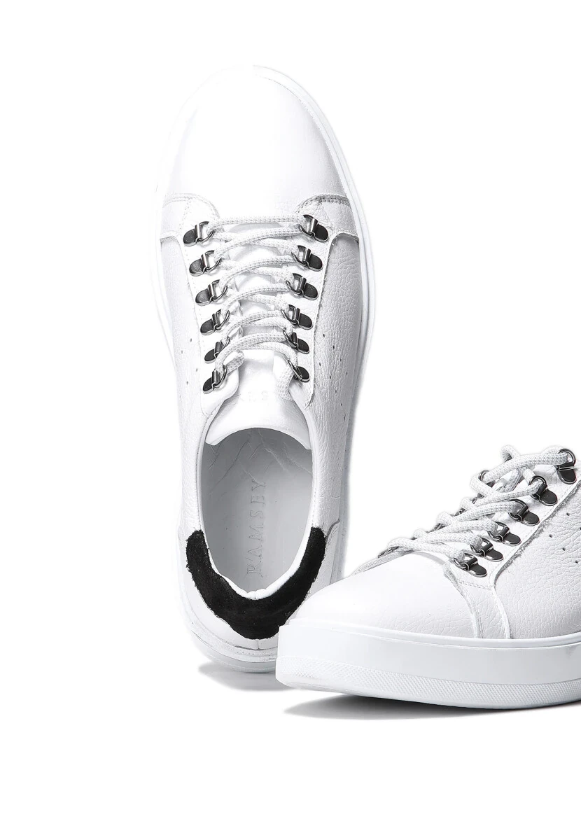 White Leather Sneaker - 3