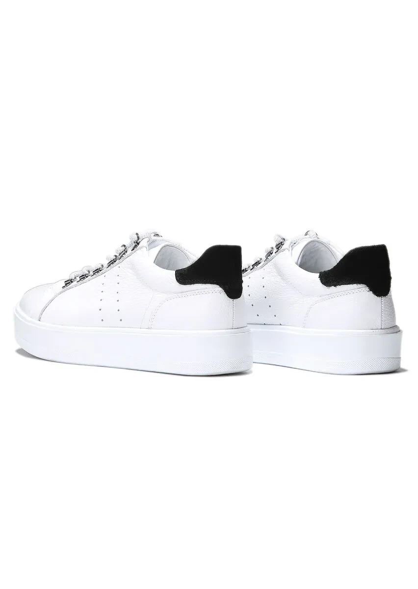 White Leather Sneaker - 4