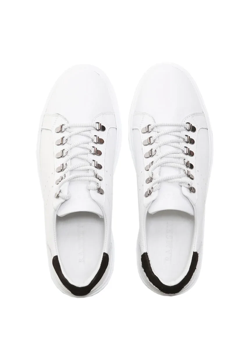 White Leather Sneaker - 5
