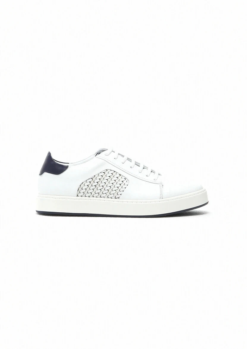 White Leather Sneaker - 1