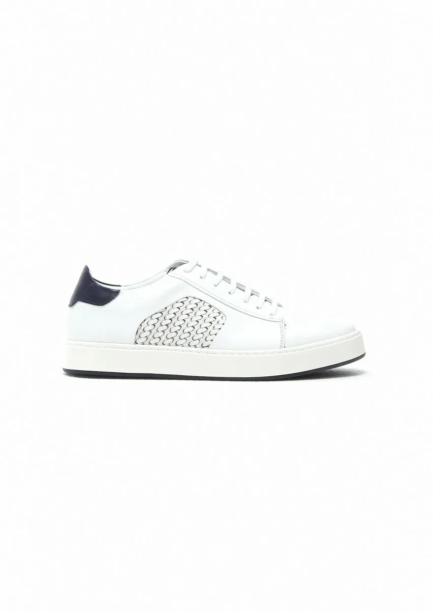White Leather Sneaker - 1