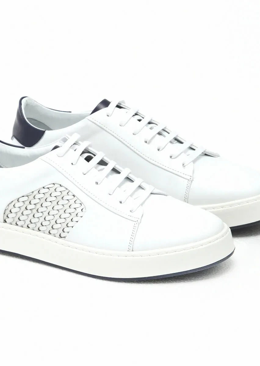 White Leather Sneaker - 3