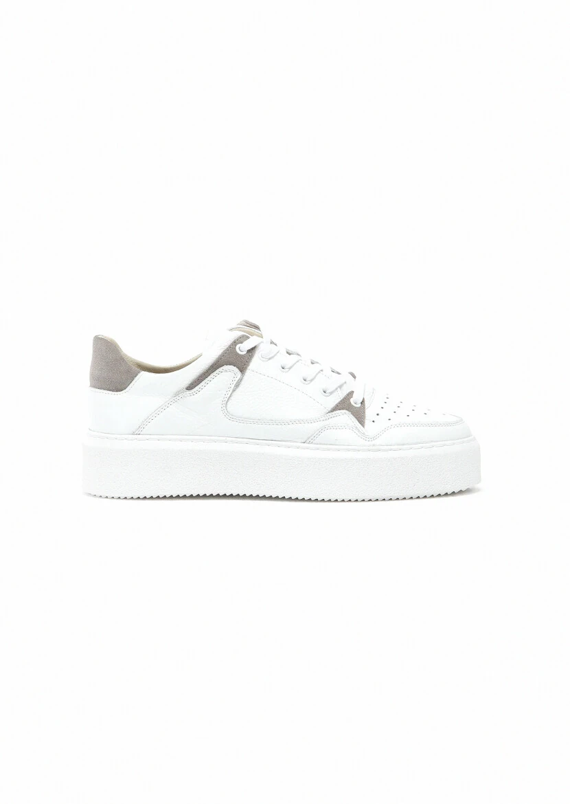 White Leather Sneaker - 1