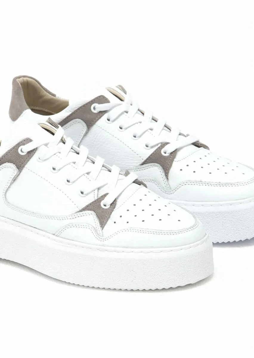 White Leather Sneaker - 3