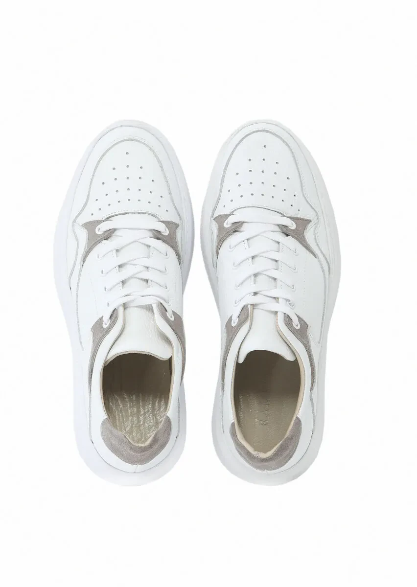 White Leather Sneaker - 6