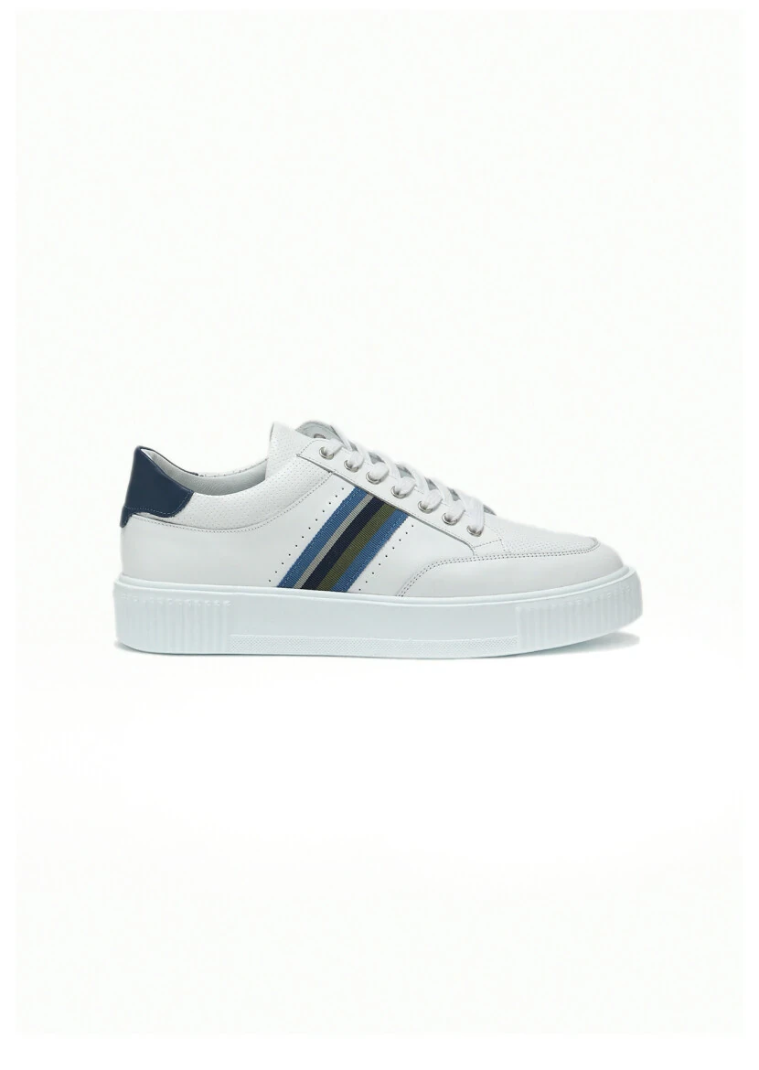 White Leather Sneaker - 1