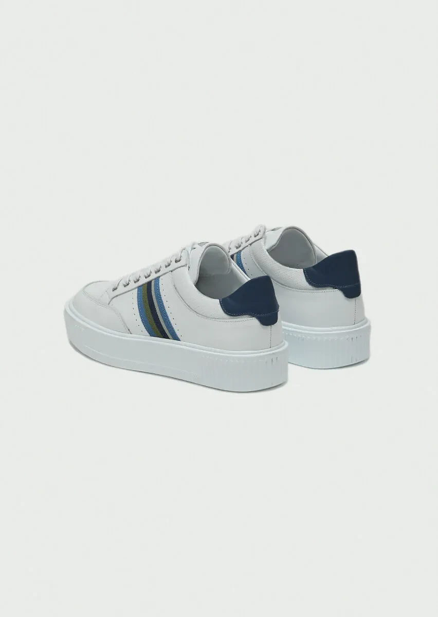 White Leather Sneaker - 4