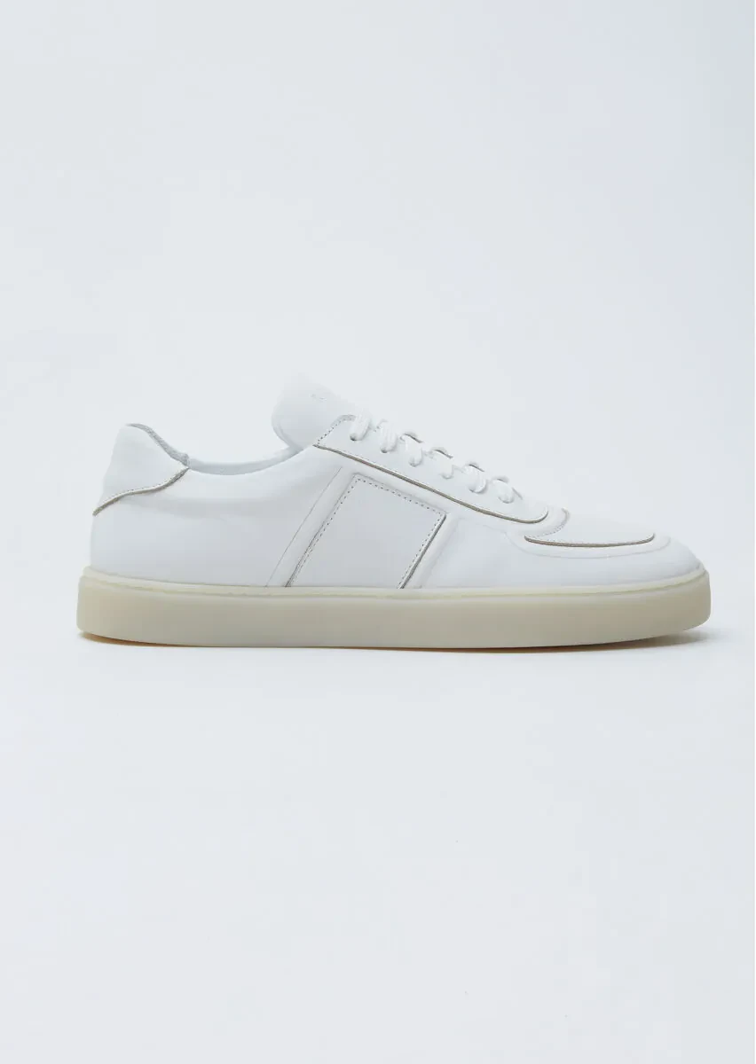 White Leather Sneaker - 1