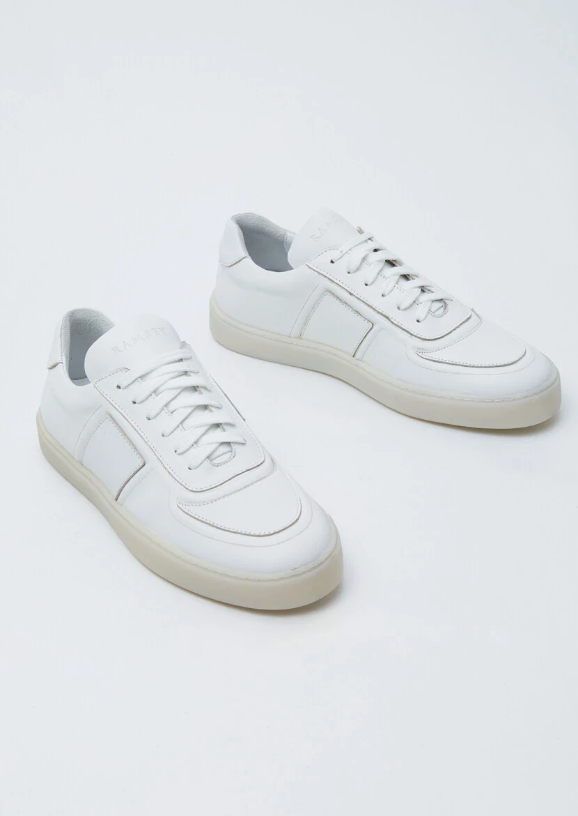 White Leather Sneaker - 3