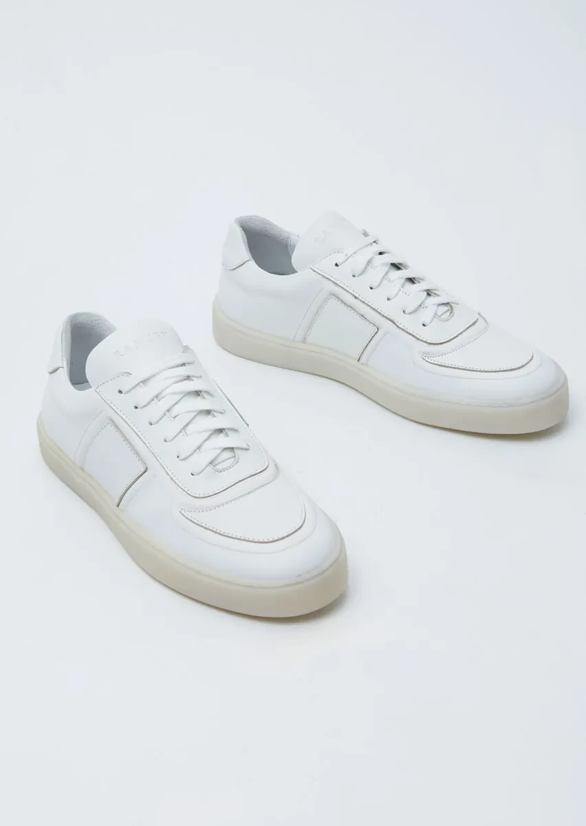 White Leather Sneaker - 3