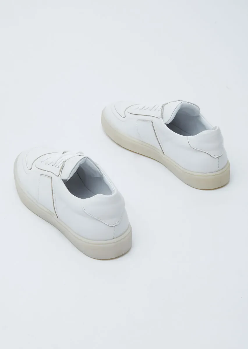White Leather Sneaker - 5