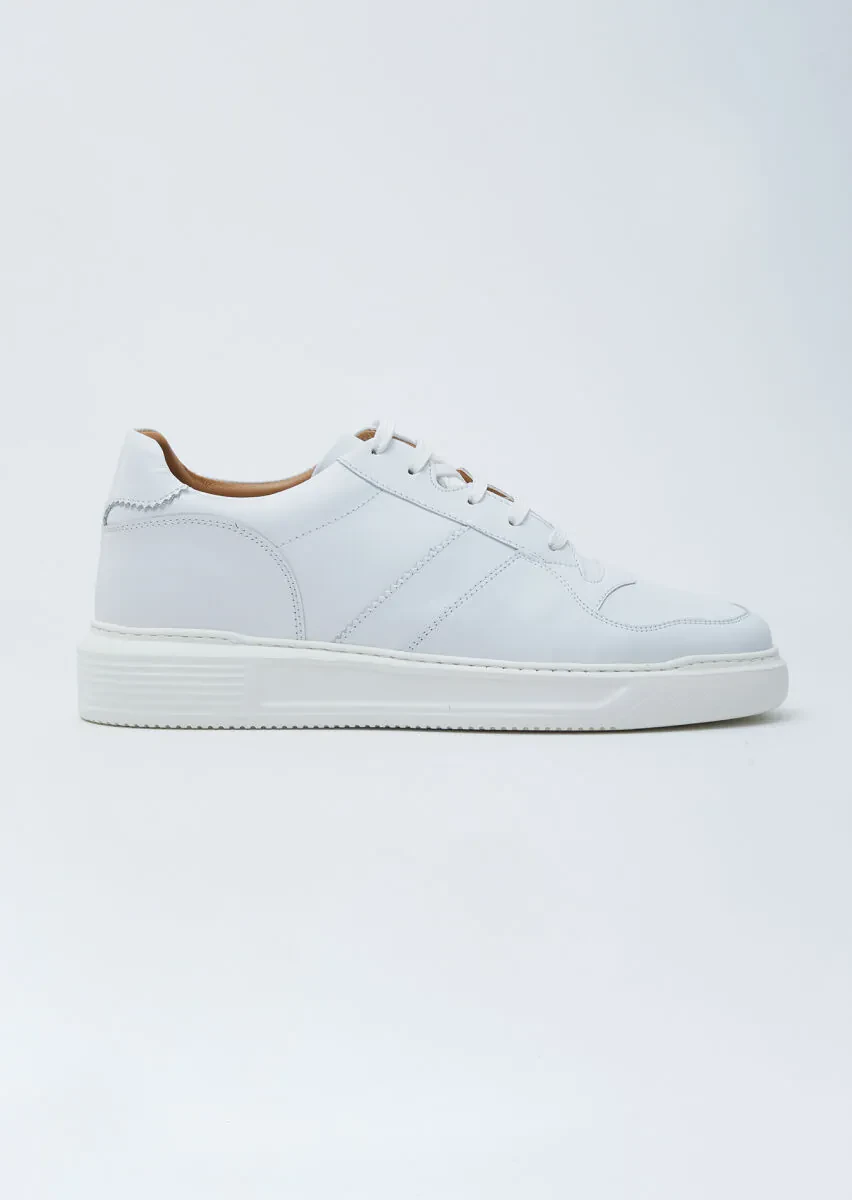 White Leather Sneaker - 1