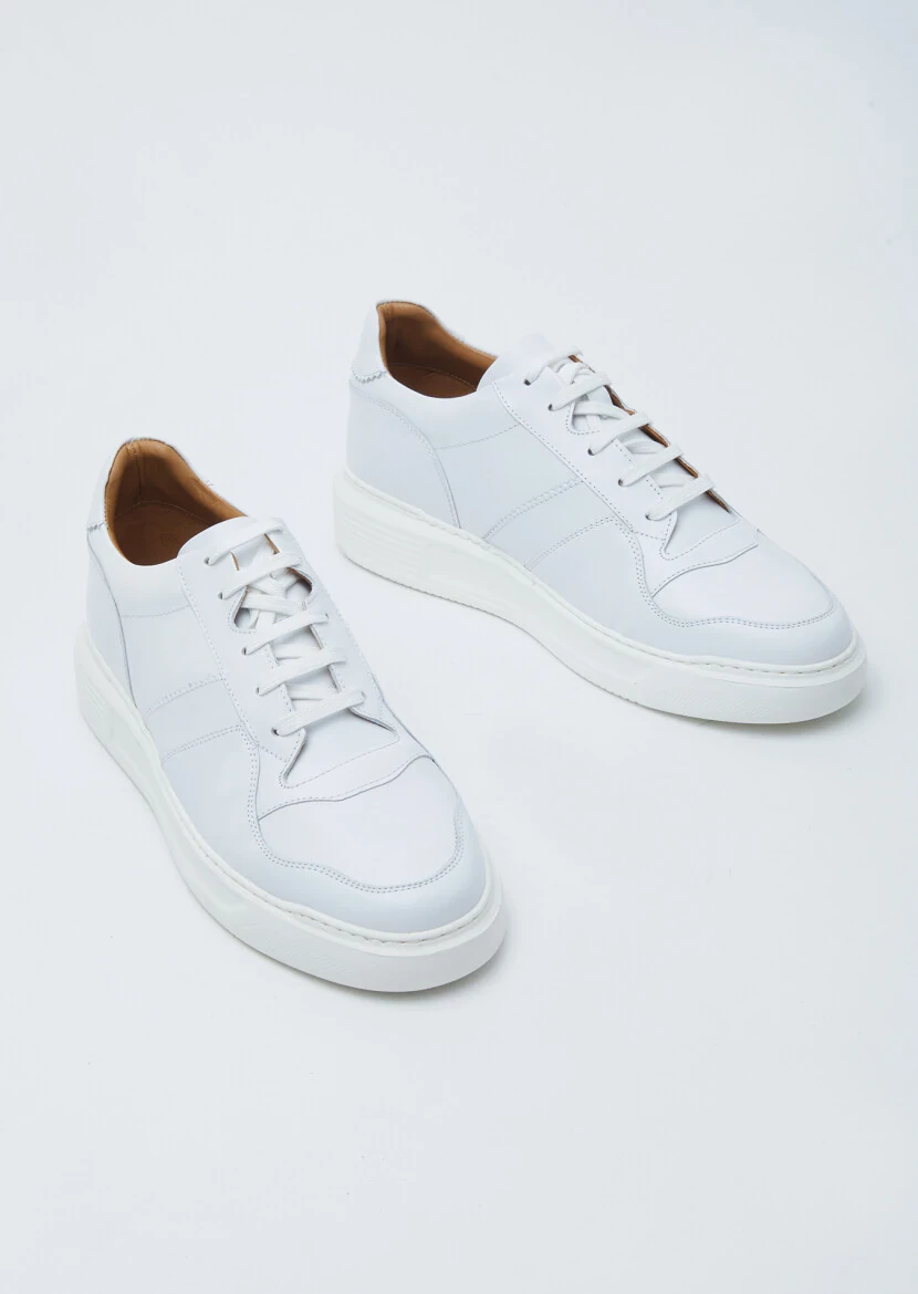 White Leather Sneaker - 3