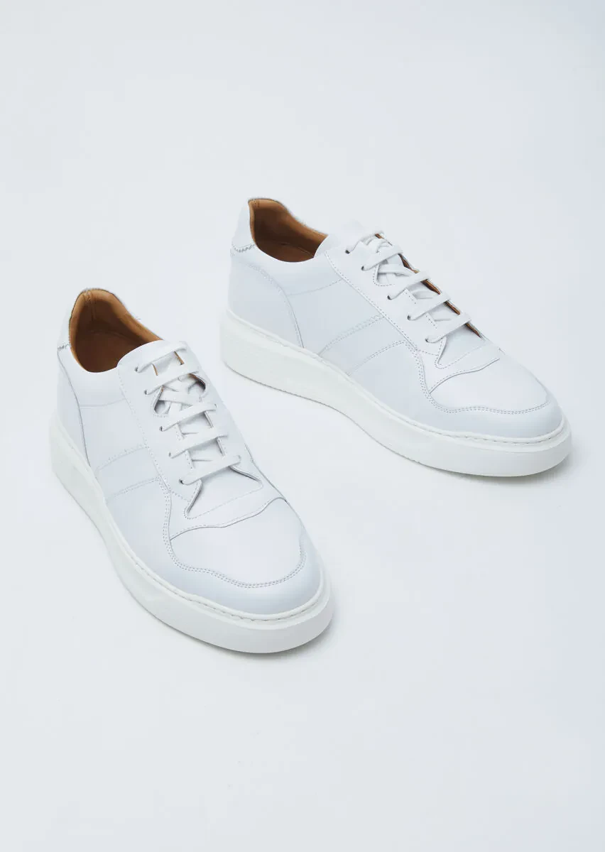 White Leather Sneaker - 3