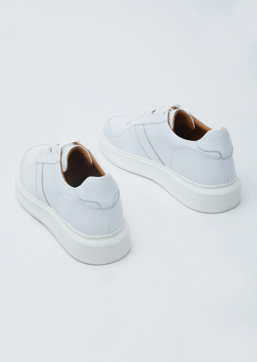 White Leather Sneaker - 5