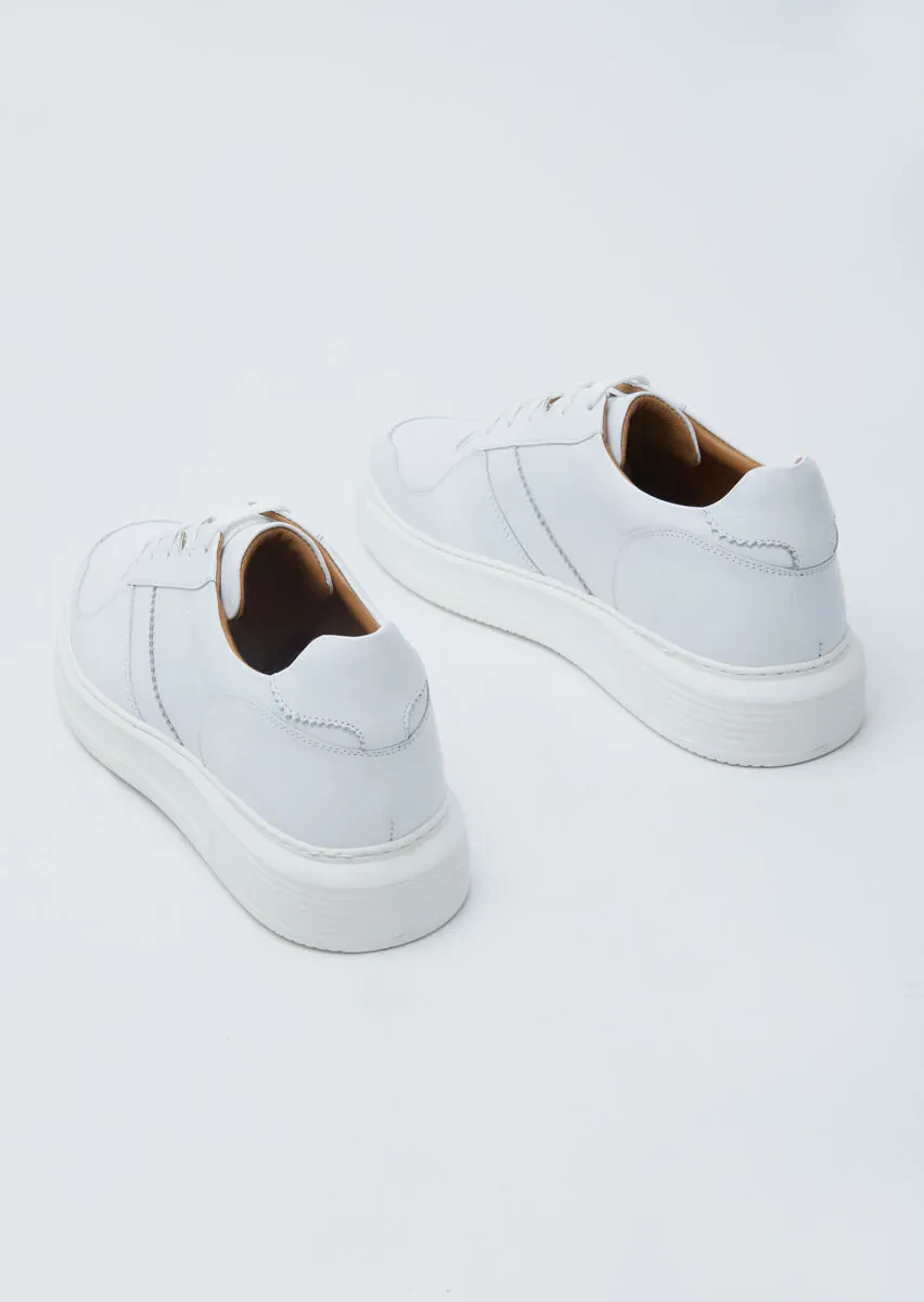 White Leather Sneaker - 5