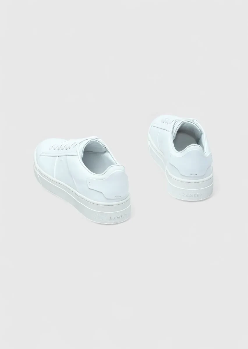 White Leather Sneaker - 5