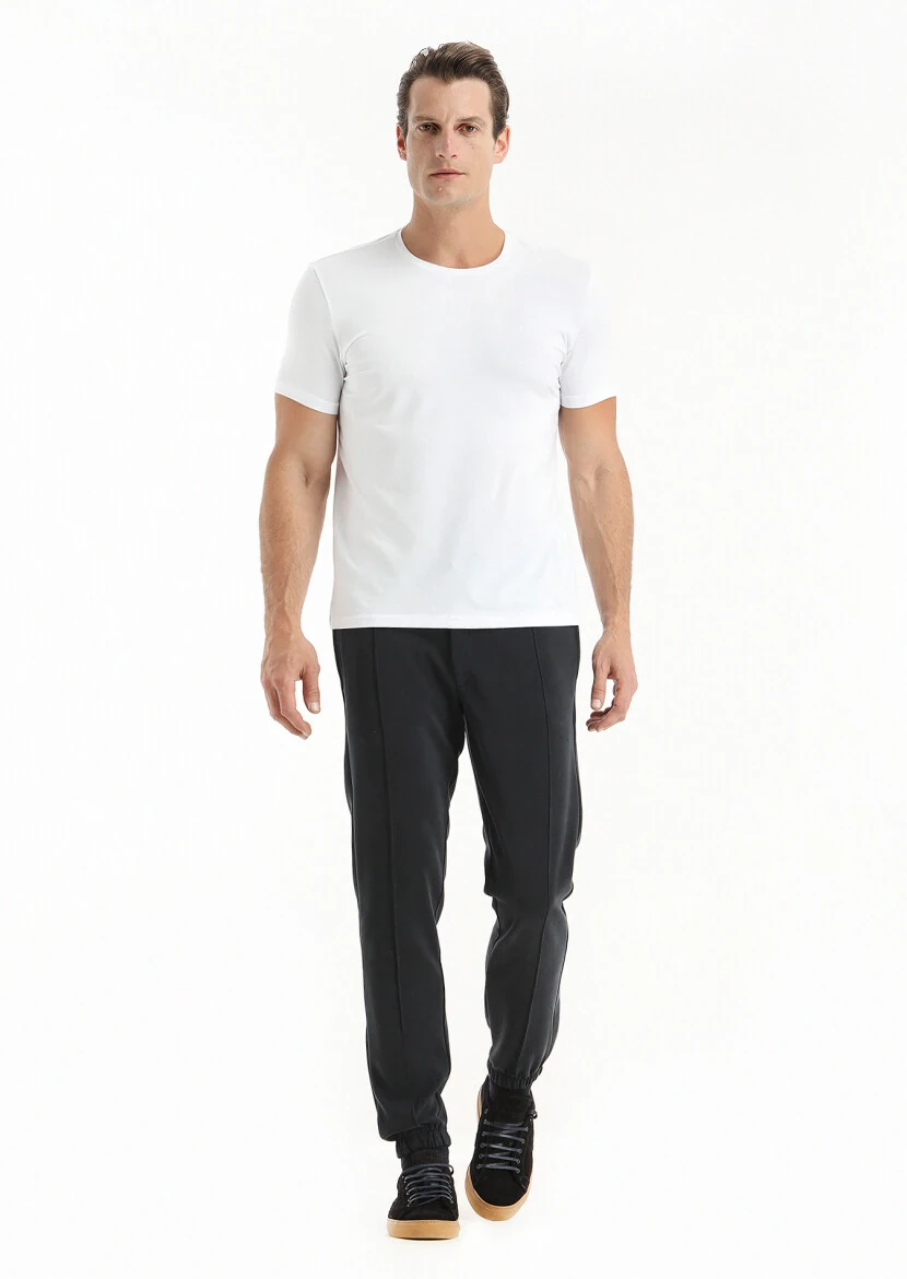 White Plain Cotton Blended T-Shirt - RAMSEY