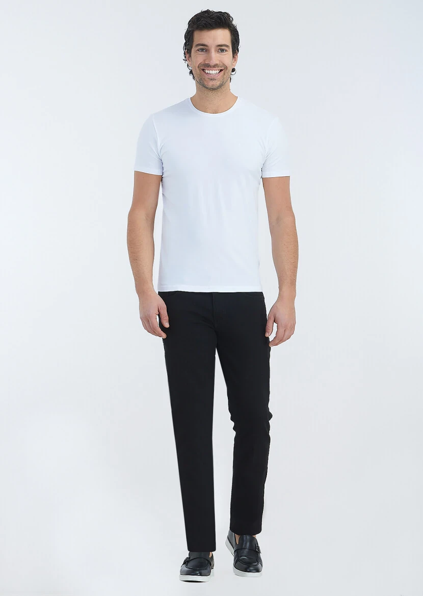 White Plain Cotton Blended T-Shirt - RAMSEY