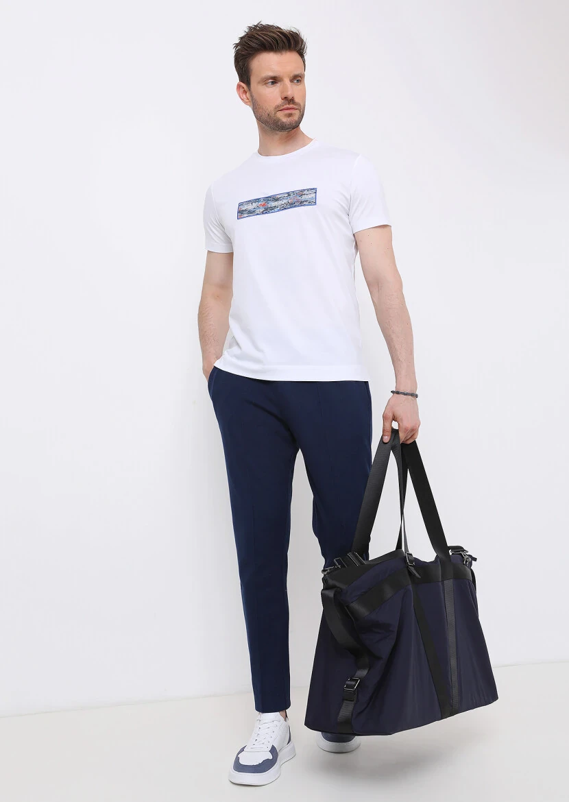 White Plain Crew Neck 100% Cotton T-Shirt - 2