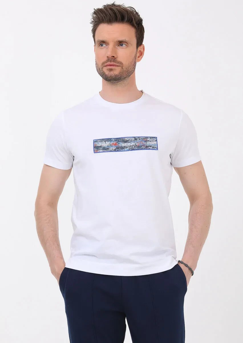 White Plain Crew Neck 100% Cotton T-Shirt - 4