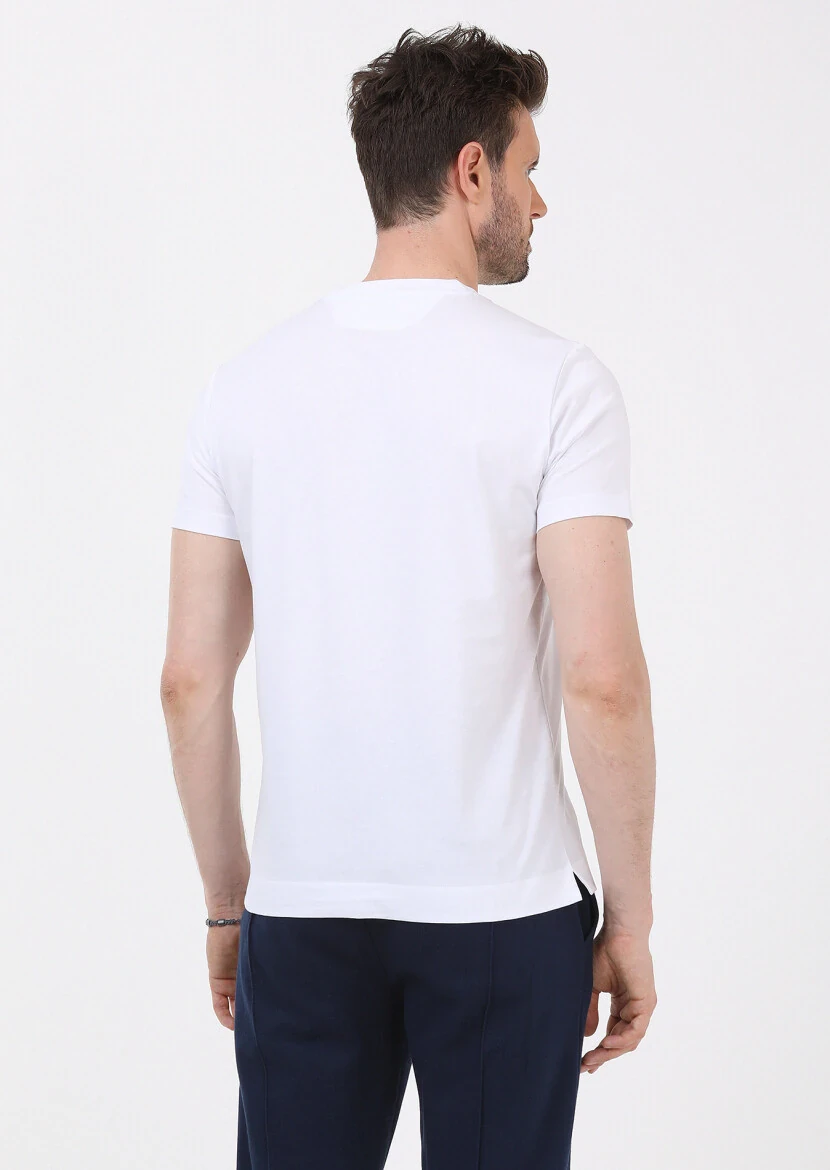 White Plain Crew Neck 100% Cotton T-Shirt - 5
