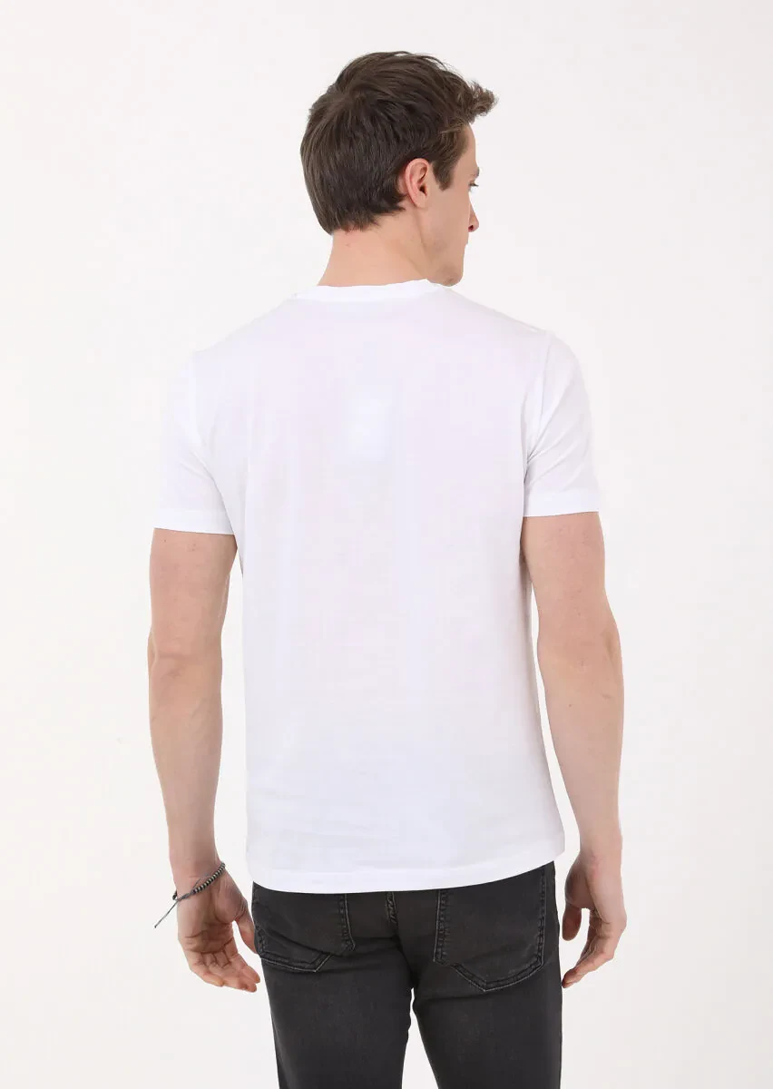 White Plain Crew Neck 100% Cotton T-Shirt - 5