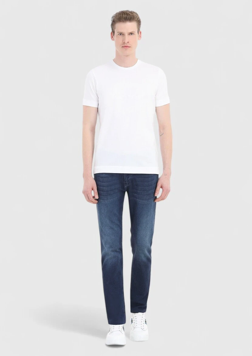 White Plain Crew Neck 100% Cotton T-Shirt - 1