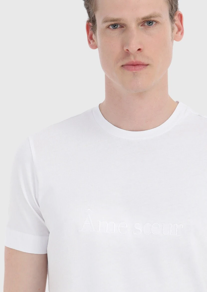 White Plain Crew Neck 100% Cotton T-Shirt - 3