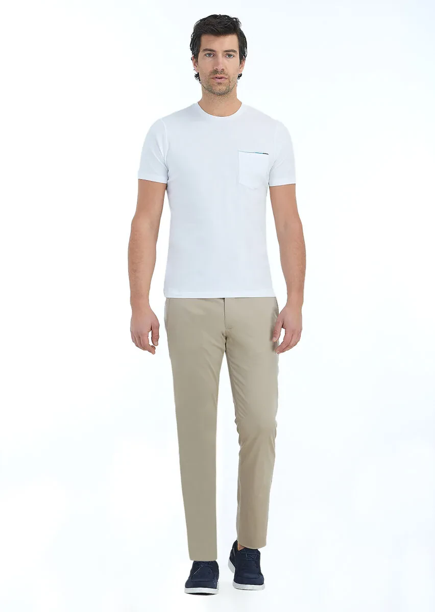 White Plain Crew Neck 100% Cotton T-Shirt - 1