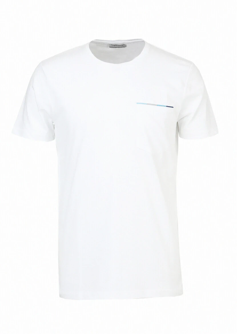 White Plain Crew Neck 100% Cotton T-Shirt - 6