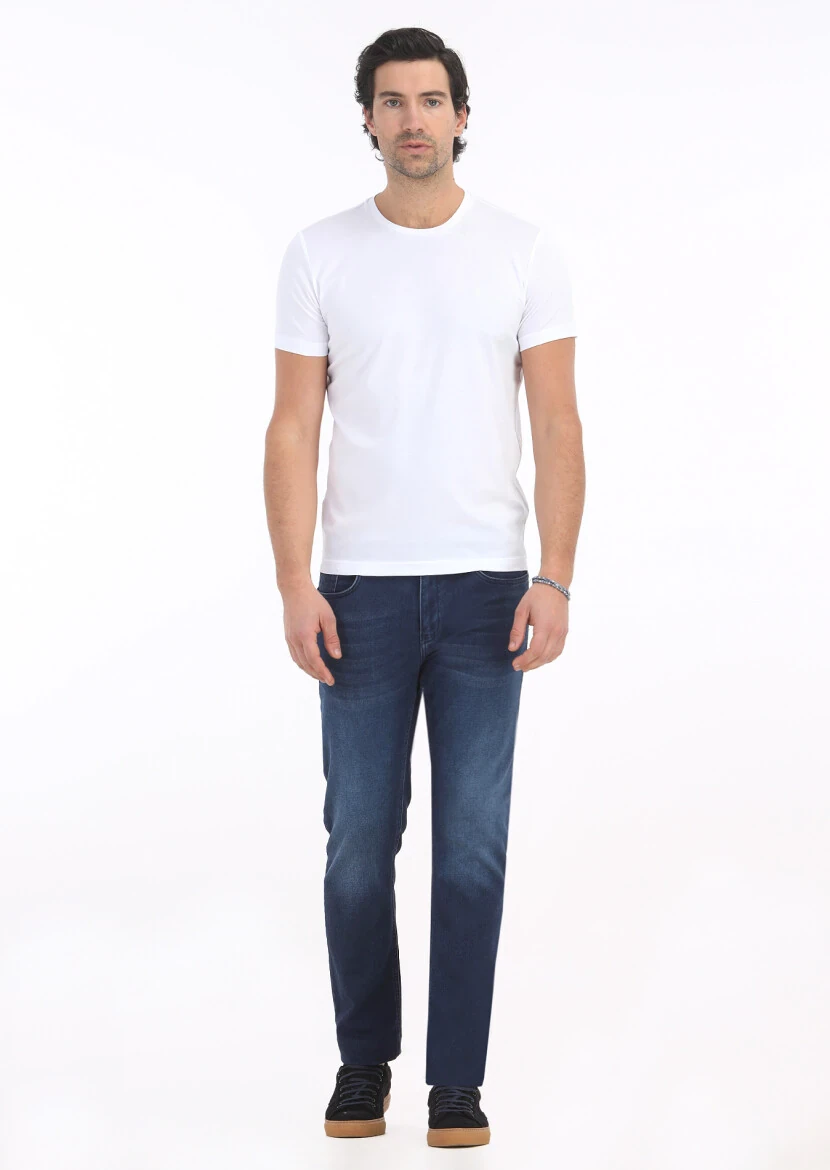 White Plain Crew Neck 100% Cotton T-Shirt - 1