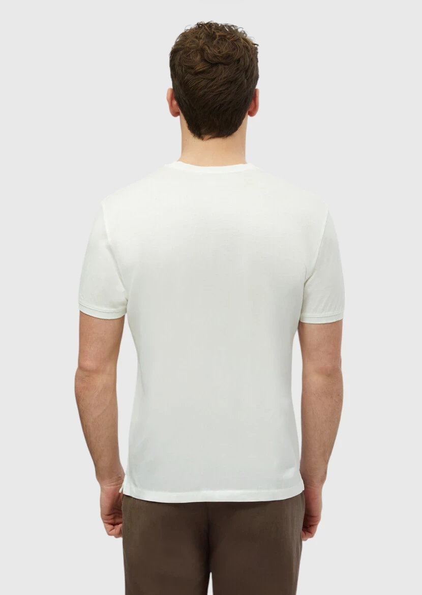 White Plain Crew Neck 100% Cotton T-Shirt - 5
