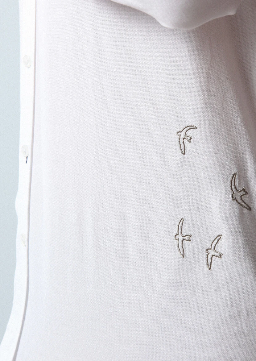 White Plain Regular Fit Weaving Casual 100% Cotton Shirt 