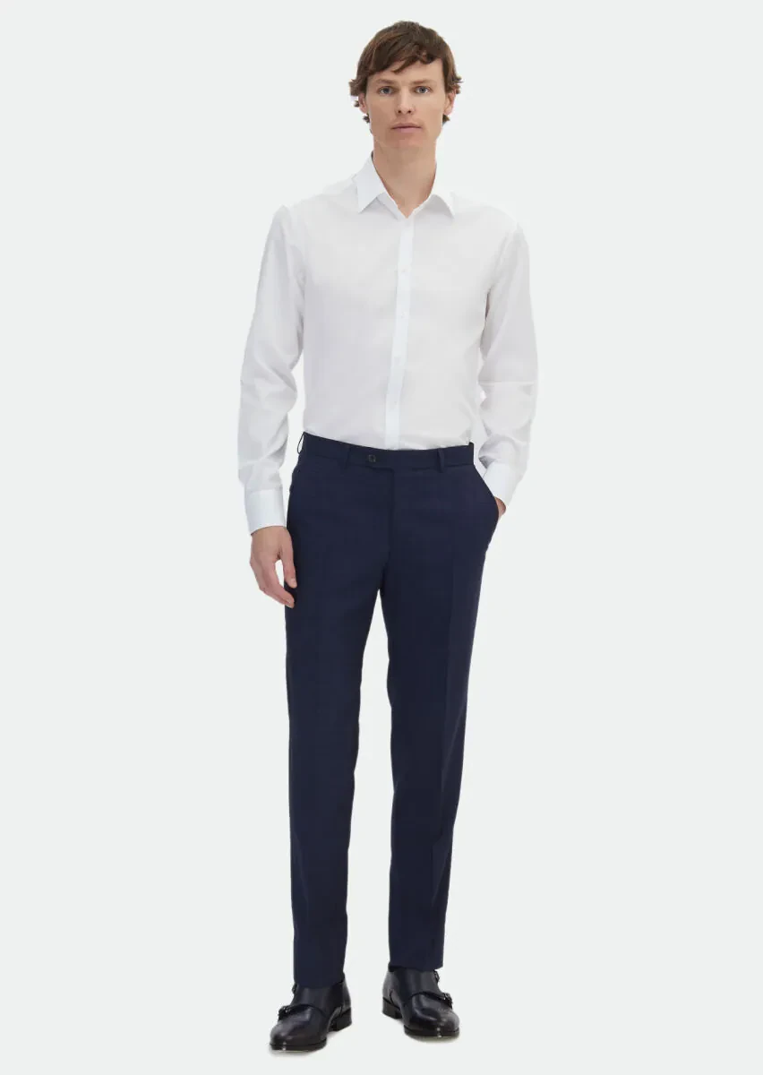 White Plain Regular Fit Weaving Classical 100% Cotton Shirt - 2