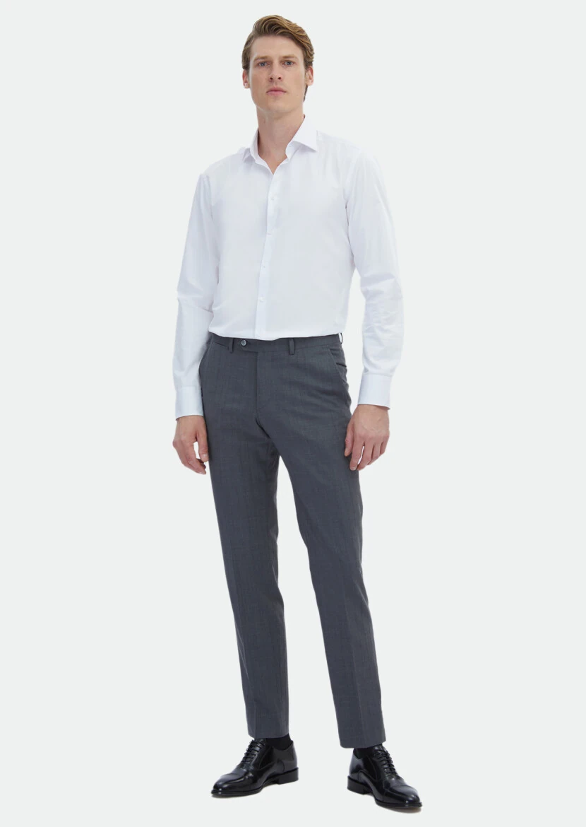 White Plain Regular Fit Weaving Classical 100% Cotton Shirt 