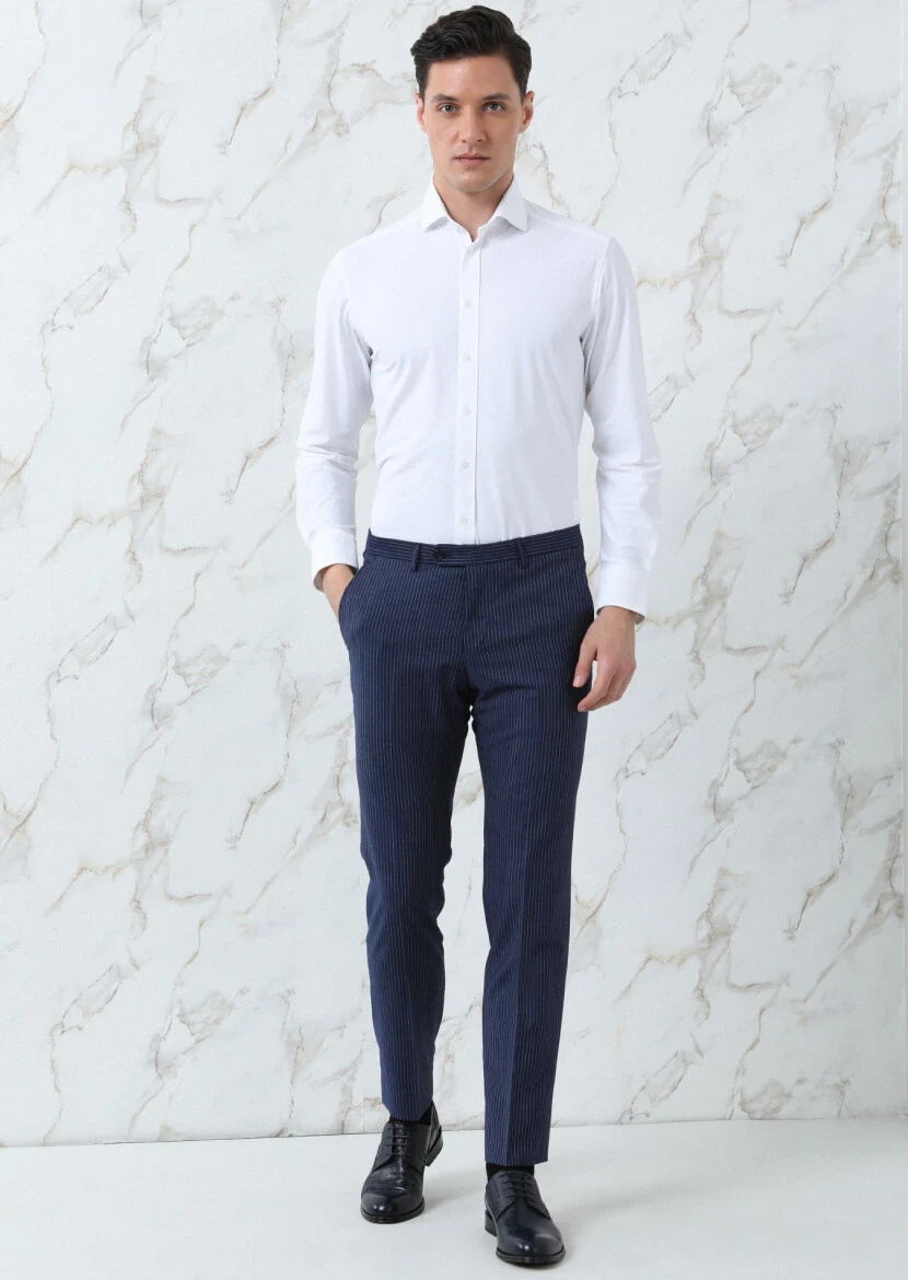 White Plain Regular Fit Weaving Classical Shirt - 4