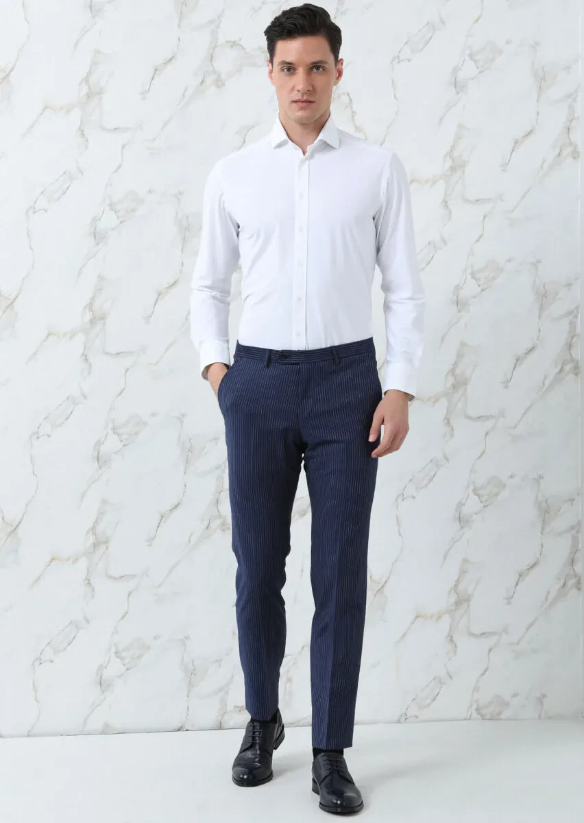 White Plain Regular Fit Weaving Classical Shirt - 4