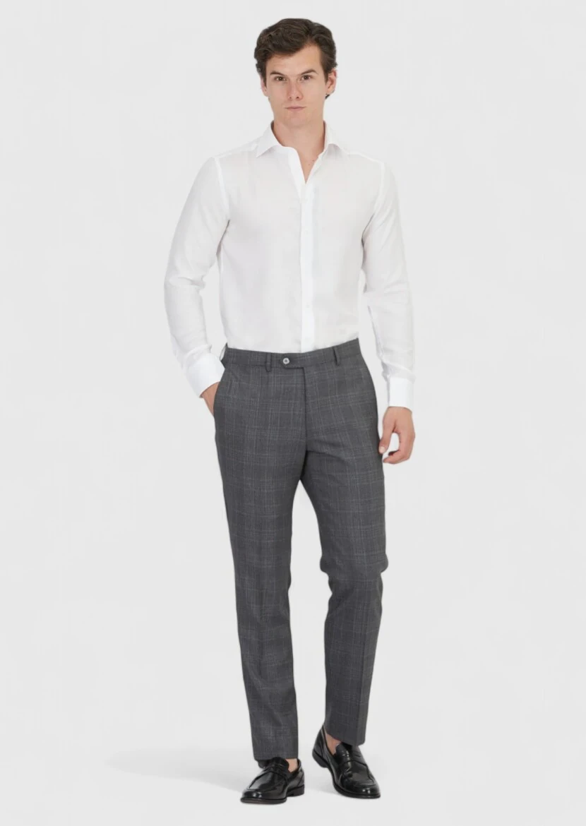 White Plain Regular Fit Weaving Classical Shirt - RAMSEY