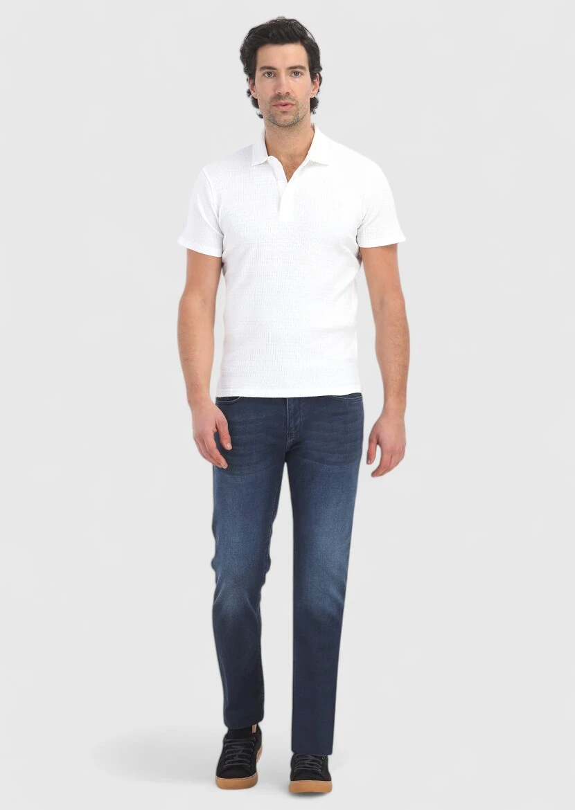 White Polo Neck T-Shirt - 1