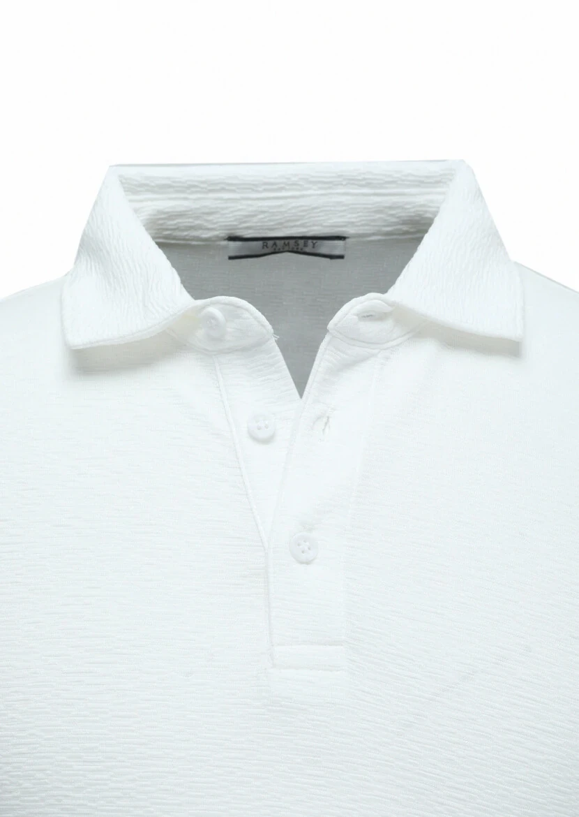 White Polo Neck T-Shirt - 2